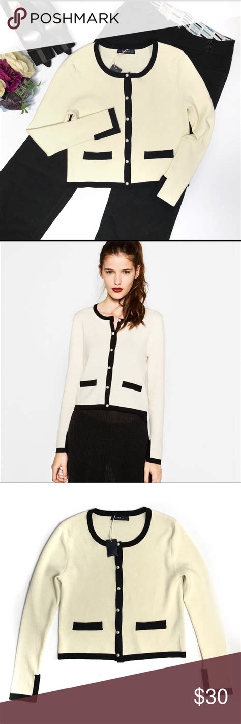 zara cream cardigan|zara black cardigan with pearls.